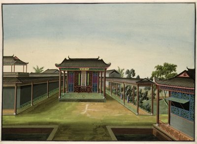 Bahçe Sahnesi, c.1820-40 (kağıt üzerinde wc) by Chinese School