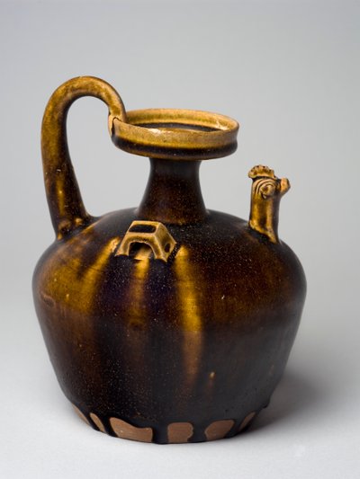Tavuk baş dekorlu Hu, Eastern Jin, 317-420 (sırlı eşya) by Chinese School