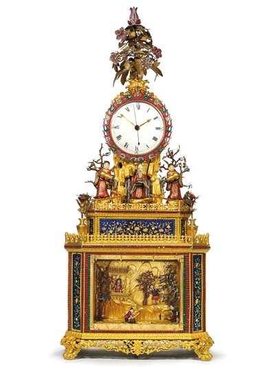 İmparatorluk çarpıcı, müzikal ve otomat "Taoist Ölümsüz" saat, Guangzhou atölyeleri, Qianlong dönemi, 1736-95 by Chinese School