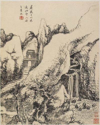 Manzara (kağıt üzerine mürekkep) by Chinese School