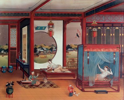 Bir iç sahne by Chinese School