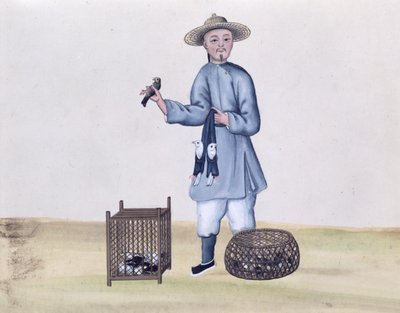 Güvercin Satıcısı, Pekin sokak aramaları üzerine bir kitaptan, c.1785 (kağıt üzerinde wc ve guaj) by Chinese School