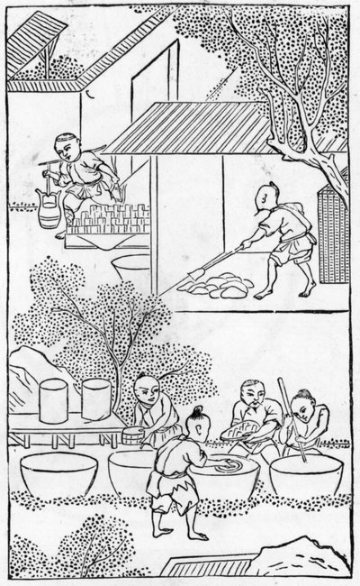 Çin üretiminin bir dizi çiziminden kilin yıkanması (tüm seri için bkz. 384116 ve 384117) by Chinese School