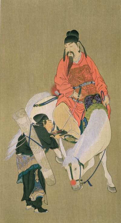 Wen Cheng Hsing, şans tanrısı, The Kokka dergisinde yayınlanan illüstrasyon, Japonya, 1900-01 by Chinese School