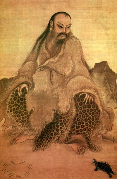 Fu Xi (kağıt üzerinde mürekkep ve renk) by Chinese School Chinese School