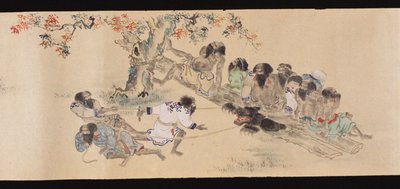 Ainu ayı avlarken, 1800-1829. by Chishima