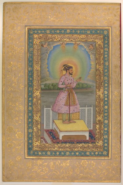 Şah Cihan Terasta, Elinde Portresi ile Kolye Seti, Şah Cihan Albümünden bir yaprak, recto: 1627–28 by Chitarman