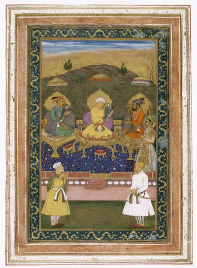 İmparatorlar Ekber, Cihangir ve Şah Cihan ile Bakanları ve Prens Dara Shikoh, c.1630-40 by Chitarman