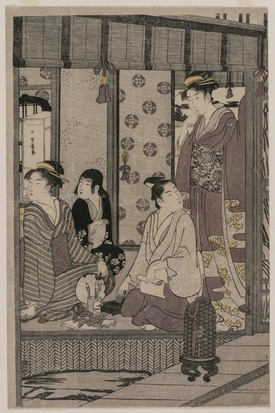 The Tale of Genji in Elegant Modern Dress serisinden Morning Glory, c. 1790. by Chobunsai Eishi