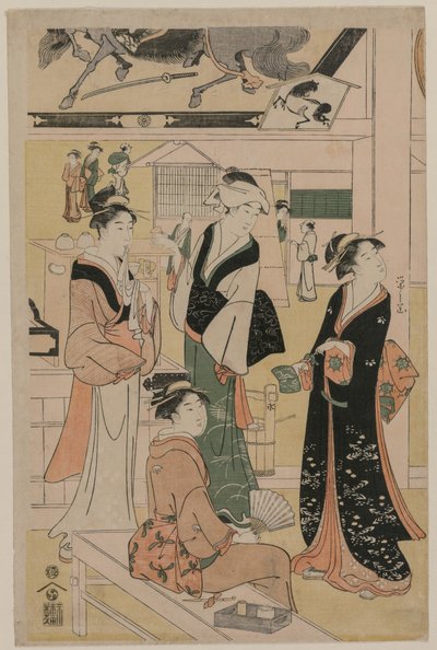 Bir Tapınağın Çevresindeki Çay Tezgahını Ziyaret Eden Kadınlar, 1790