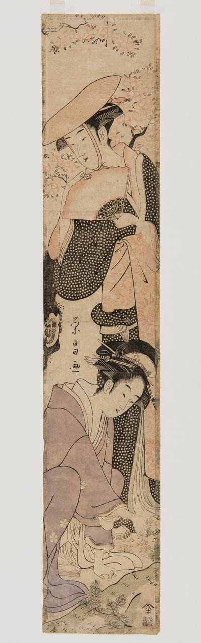 (renkli tahta baskı) by Chokosai Eisho