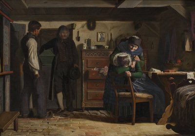 Köy Marangozu Ölü Bir Çocuğa Tabut Getiriyor by Christen Dalsgaard