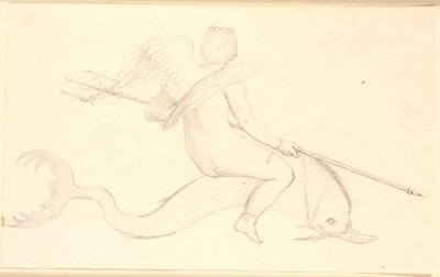 Bir yunusa binen aşk tanrısı. Pompei motifi by Christen Købke