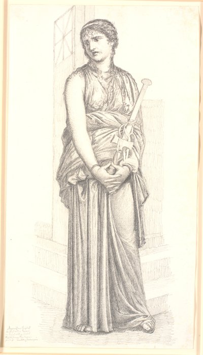 Elinde kılıçla Medea, bütün figür by Christen Købke