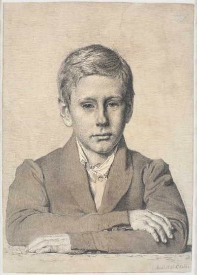 Bir çocuk olarak ormancı Henrik Clausen (1825-1904) portresi by Christen Købke