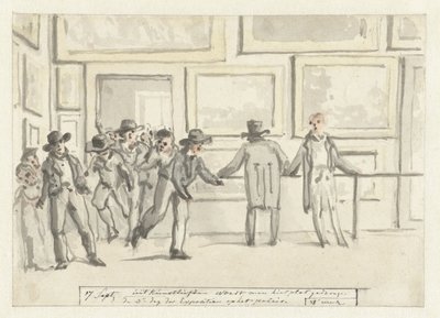 1808'de Amsterdam'daki Sanat Sergisinde Ziyaretçiler by Christiaan Andriessen
