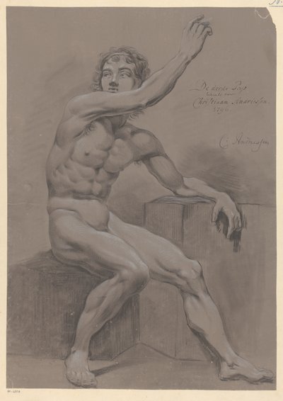 Oturan Erkek Çıplak, Yan Görünüm (3. Ödül 1796) by Christiaan Andriessen