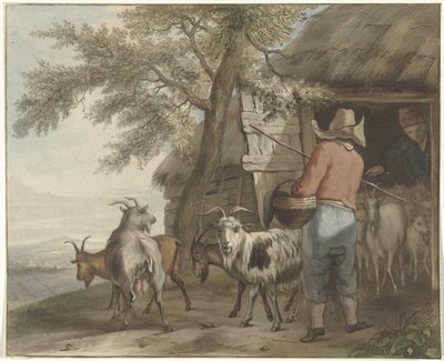 Ahırda keçi çobanı by Christiaan Josi
