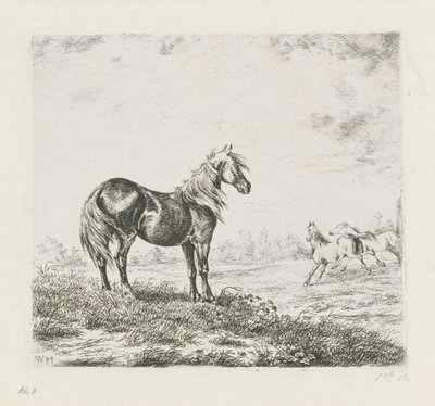 Üç atlı manzara by Christiaan Wilhelmus Moorrees