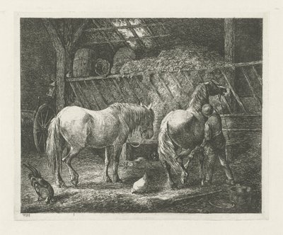 İki atlı sağlam iç mekan by Christiaan Wilhelmus Moorrees