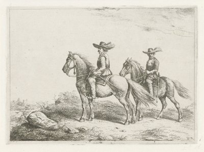 İki atlı keşfetmek by Christiaan Wilhelmus Moorrees