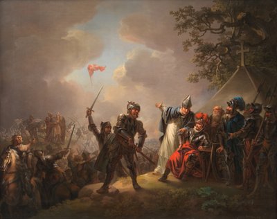 Danimarka Bayrağı Efsanesi. Lyndanise Savaşı sırasında gökten düşen Dannebrog, 18 by Christian August Lorentzen