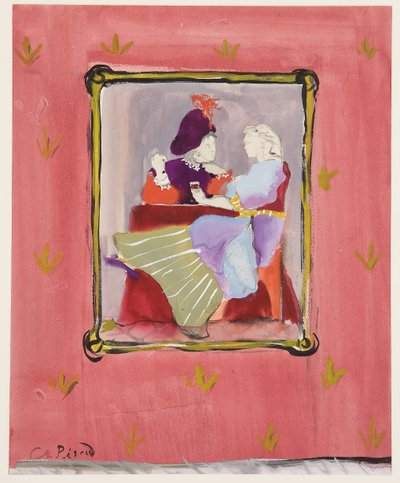 Kostümlü bir çift, 1935-45 dolayları (kağıt üzerine guaş) by Christian Bérard