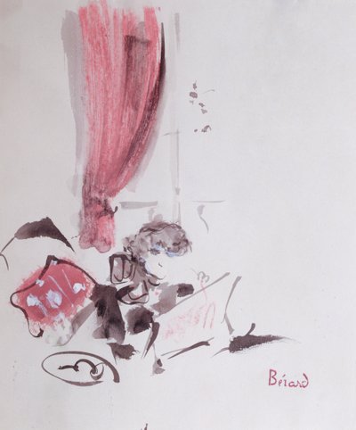 Colette (1873-1954) (kağıt üzerine guaş) by Christian Bérard