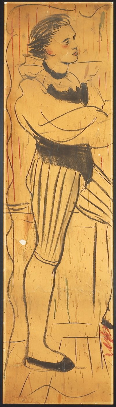 Triptych (bir sevgili sahnesinin çizimi) (kağıt üzerine kalem) (ayrıca bkz. 742029-30) by Christian Bérard