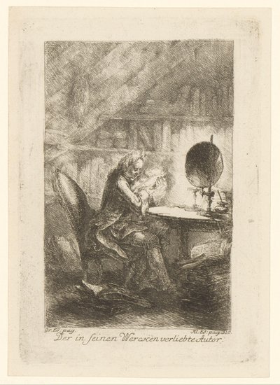 Eserlerine aşık olan yazar Der in seinen Wercken verliebte Autor (nesne üzerine başlık) by Christian Bernhard Rode