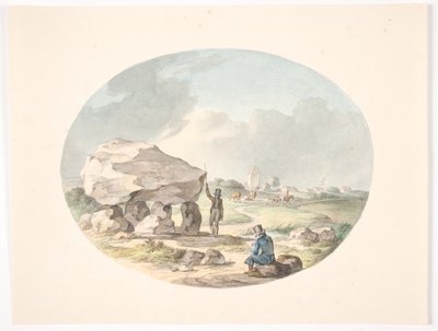 Bir kilise ile bir köyün dışında taş dolmen by Christian David Gebauer
