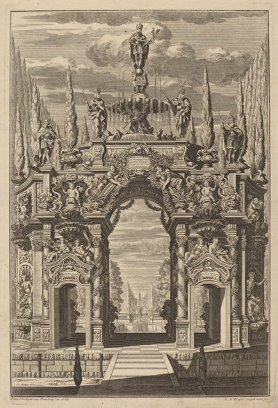 Friedrich IV için Zafer Takı by Christian Engelbrecht and Johann Andreas Pfeffel, after Peter Schubert von Ehrenberg