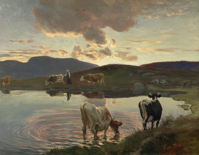 Gün batımından sonra (tuval üzerine yağlı boya) by Christian Eriksen Skredsvig