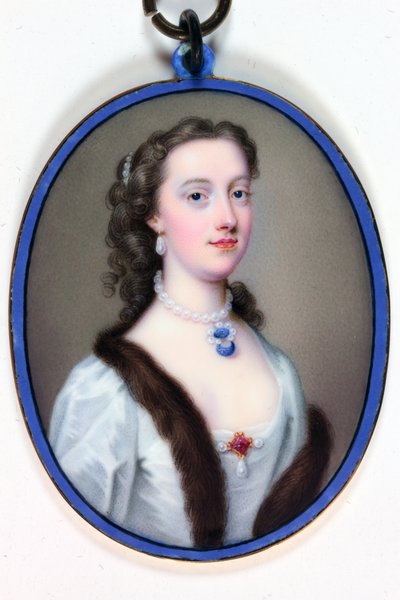 Leydi Margaret Cavendish-Holles-Harley, Portland Düşesi (emaye) by Christian Friedrich Zincke