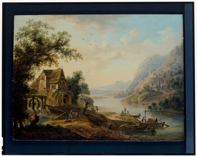 İki Ren manzarası by Christian Georg the Elder Schuetz