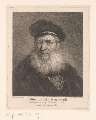 Bere ve sakallı yaşlı adam Rembrandt Tarzında İnsanlar (dizi başlığı) by Christian Gottfried Schultze