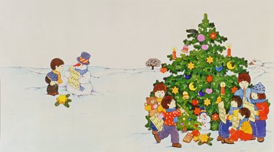Bir Noel Ağacı önünde Carol Şarkıcılar by Christian Kaempf