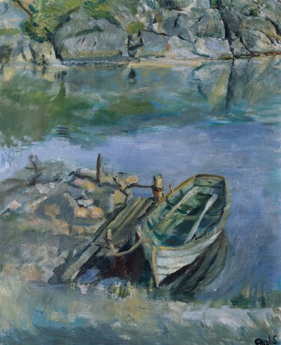 Rıhtımlı kürek teknesi by Christian Krohg