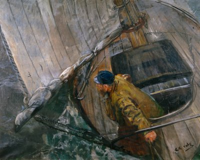 Resif yelkenleri ile yelken by Christian Krohg