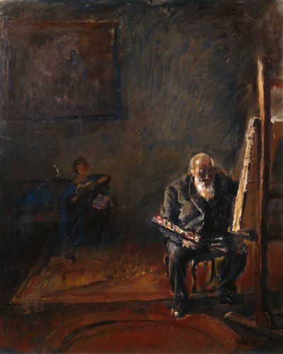 Şövale ile otoportre by Christian Krohg