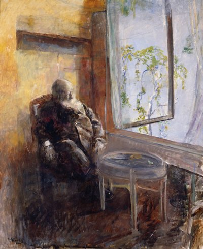 Pencere kenarında otoportre by Christian Krohg