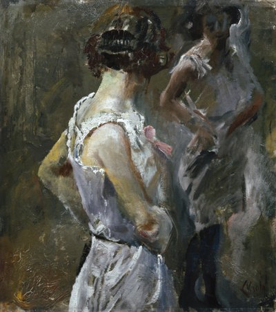Tuvalet (tuval üzerine yağlı boya) by Christian Krohg