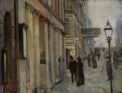 Köşe Karl Johan caddesi ve Dronningen caddesi by Christian Krohg