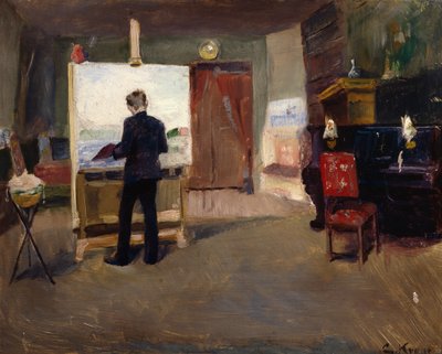 Stüdyoda ressam Nils Hansteen by Christian Krohg