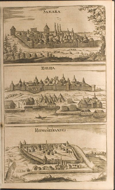 Büyük Muscovy Düküne Seyahatlerden Samara, Tsaritsyn ve Kozmodemyansk İllüstrasyonu by Christian Lorenzen Rothgiesser
