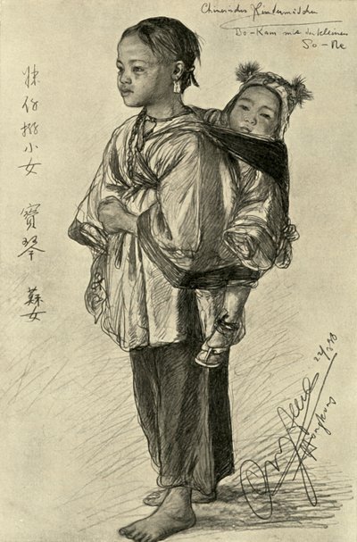 Bo-Kam ve So-Ne - Çinli kızlar, Hong Kong, 1898. by Christian Wilhelm Allers