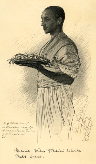 Budist rahip, Seylan, 1898. by Christian Wilhelm Allers