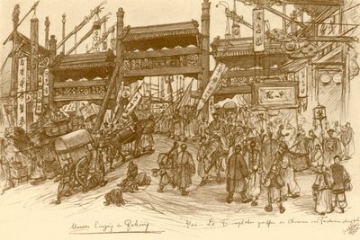 Gates, Pekin, Çin, 1898. by Christian Wilhelm Allers
