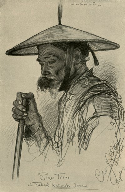 Singo Trono - tütün çiğneyen adam, Magelang, Java, 1898. by Christian Wilhelm Allers