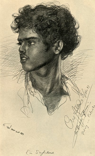 Sinhalese adam, Kolombo, Seylan, 1898. by Christian Wilhelm Allers